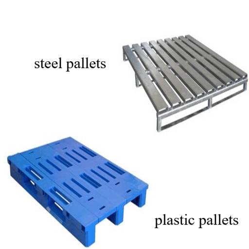Comparison between plastic pallets and steel pallets